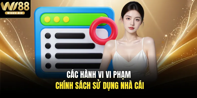 Các hành vi vi phạm chính sách sử dụng nhà cái